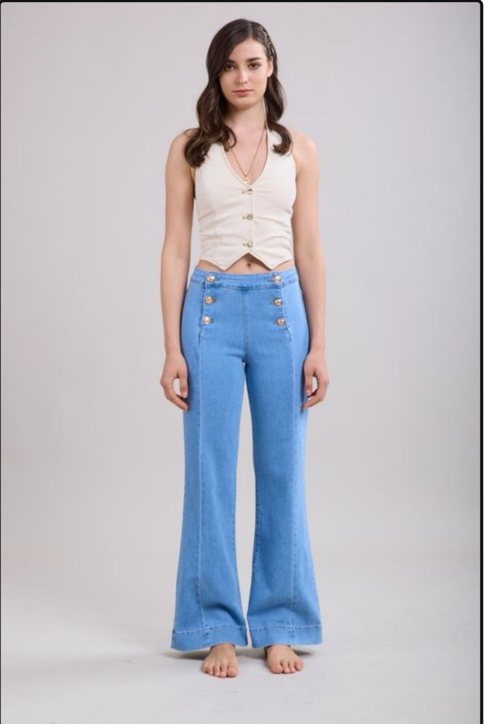 Toxic Military Flare Jean in Light Wash L2144-7