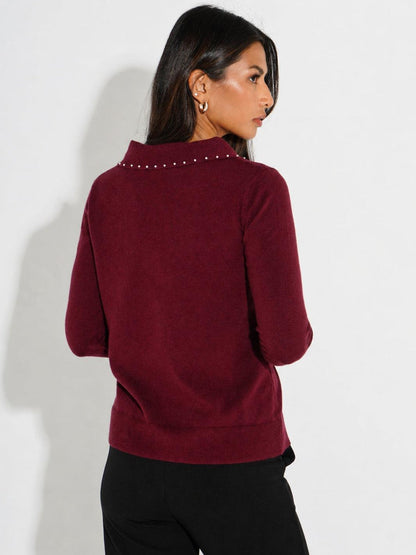 Kate And Pippa Presley Knit with pearl trim