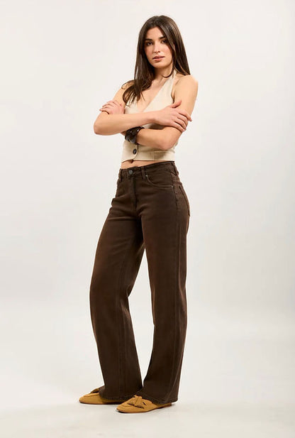 Toxic Brown High Waist Jeans