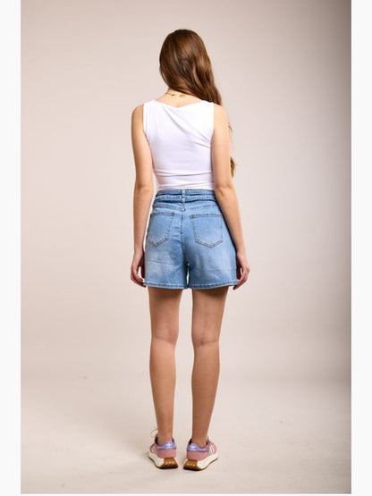 Toxic Denim Shorts with Tie belt Z035