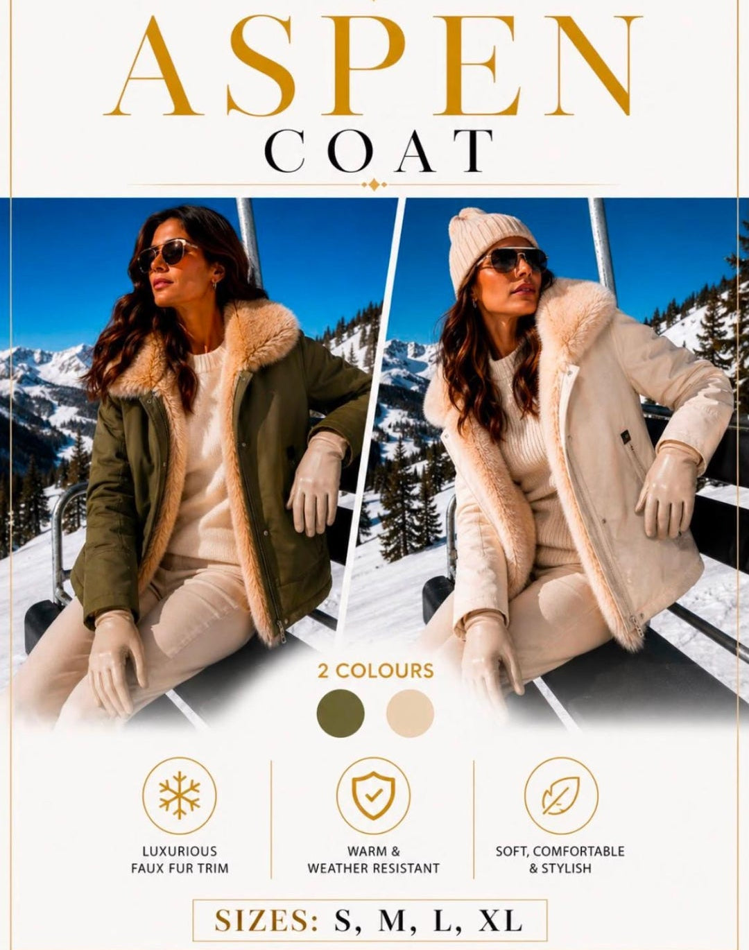 Kate &amp; Pippa Aspen Jacket with Detachable Fur Collar