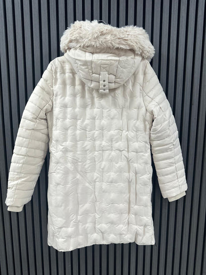 Saturne 3/4-Length Coat with Detachable Hood &amp; Fur Trim