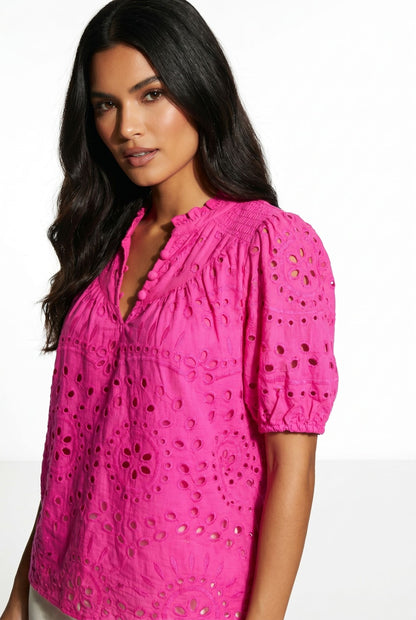 Marc Angelo Cotton Cut out Top in Pink