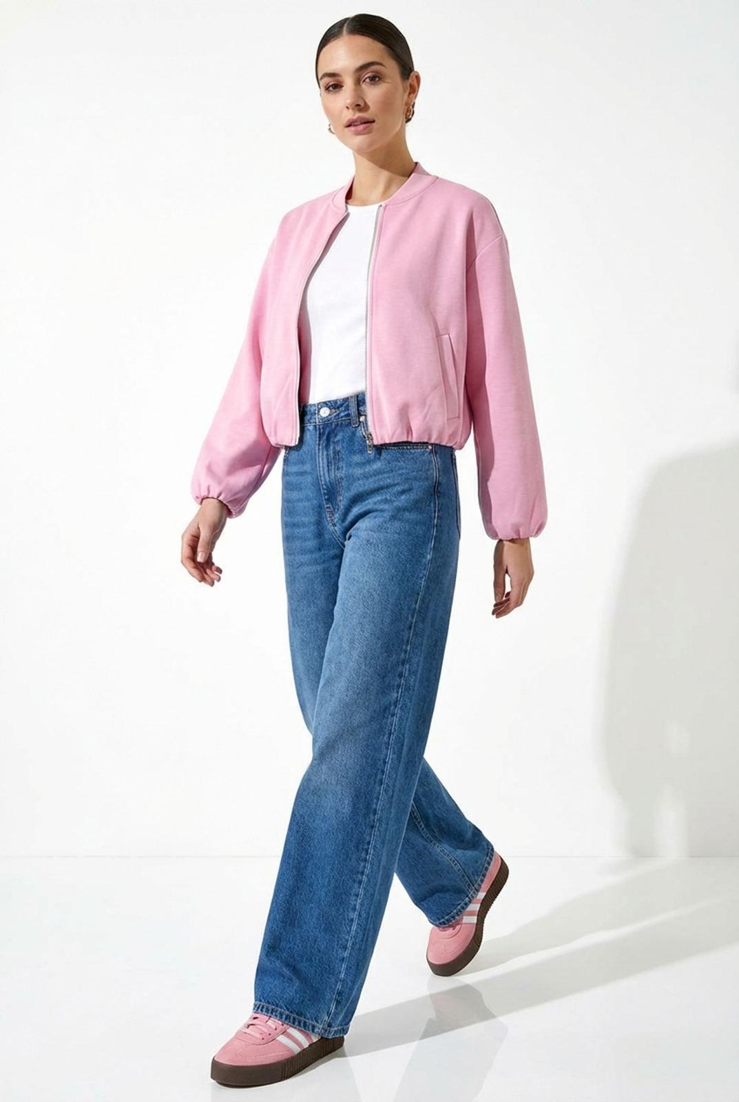Marc Angelo Soft Bomber Jacket in Baby Pink 76028