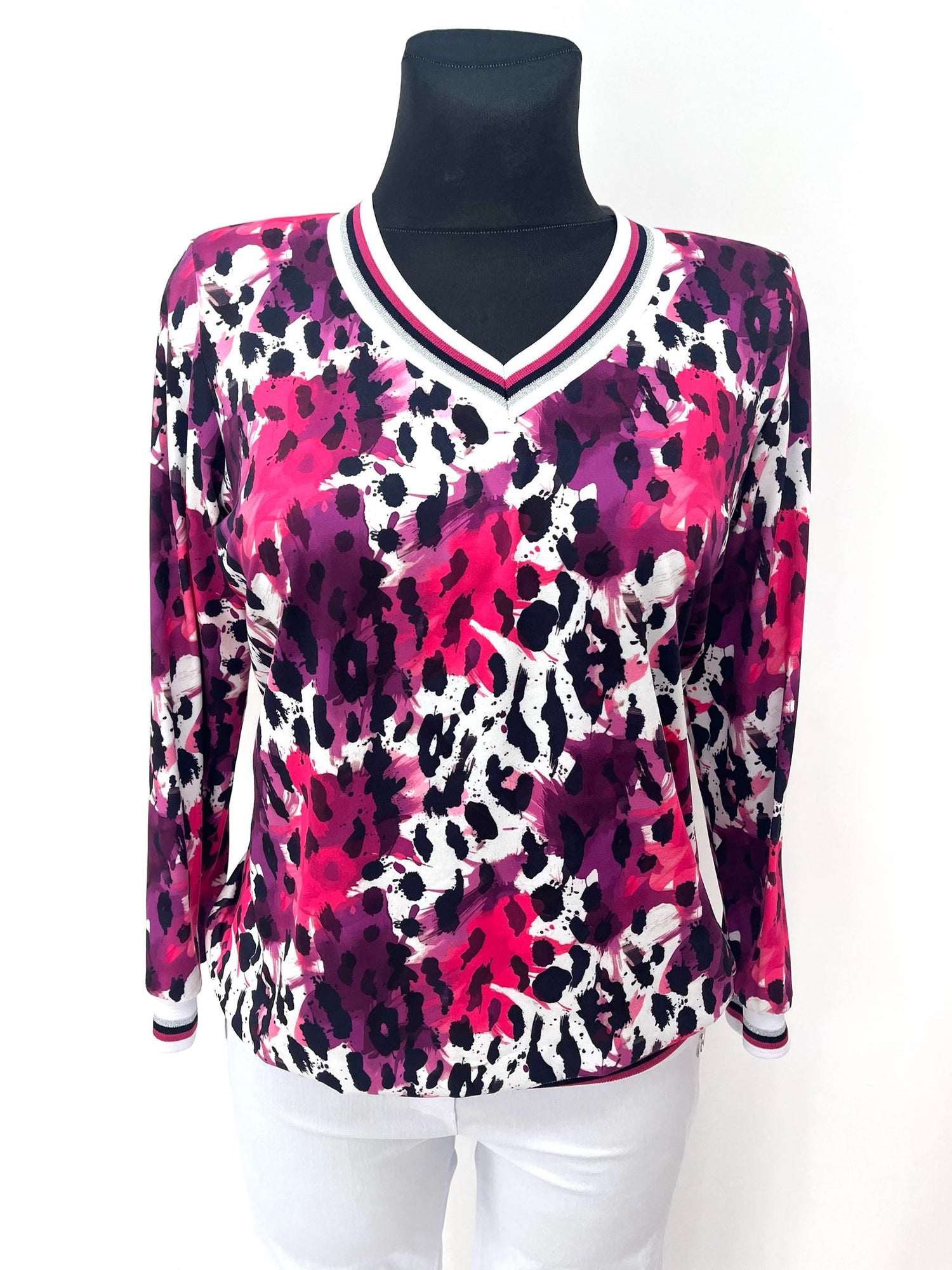 Yew v Neck Top with Sporty cuff details  3825 Yew 20