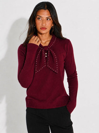 Kate And Pippa Presley Knit with pearl trim