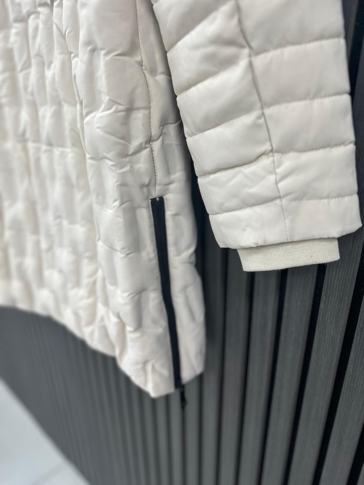 Saturne 3/4-Length Coat with Detachable Hood &amp; Fur Trim