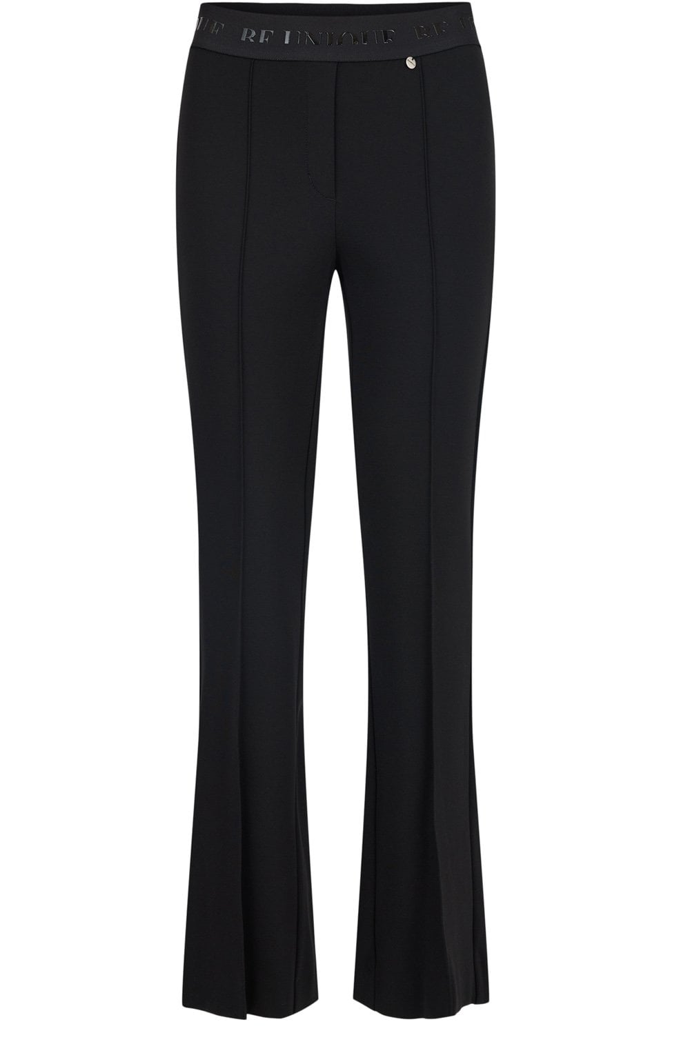 Robell Joella Statement Waistband Black Kickflare Trousers 53472 60012