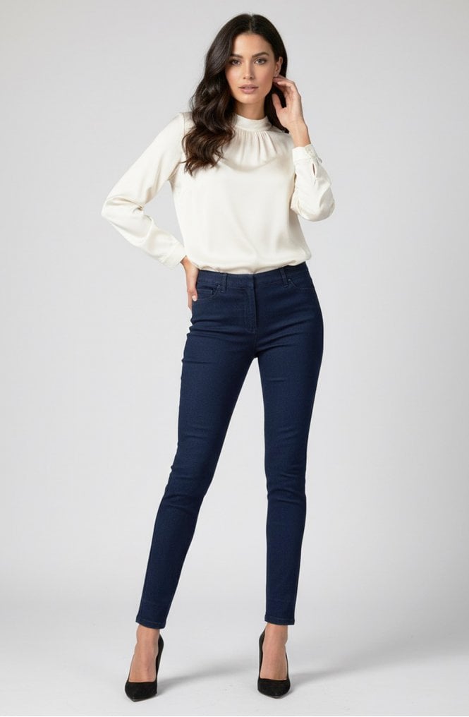 Robell Rose Powerstretch Denim jeans with pockets  78cm in black or navy 53635 55050