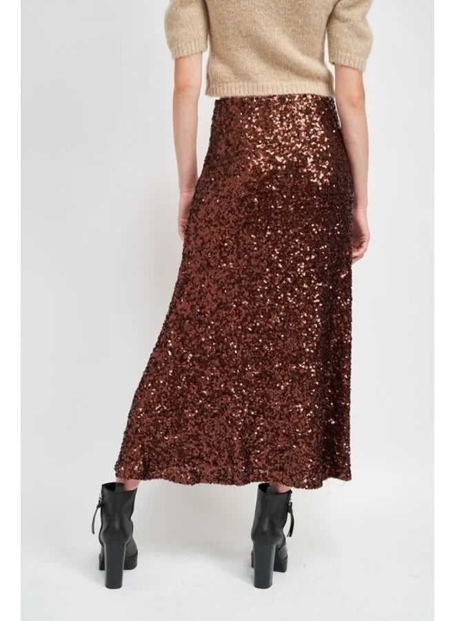 Sequin Midi Skirt. Gold, Brown or  Black