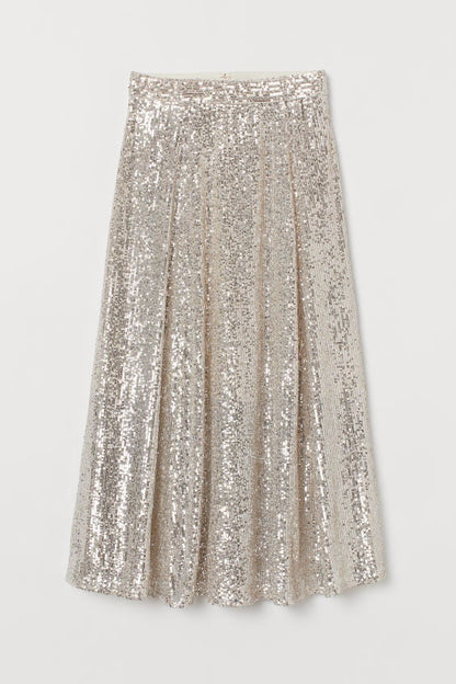 Sequin Midi Skirt. Gold, Brown or  Black