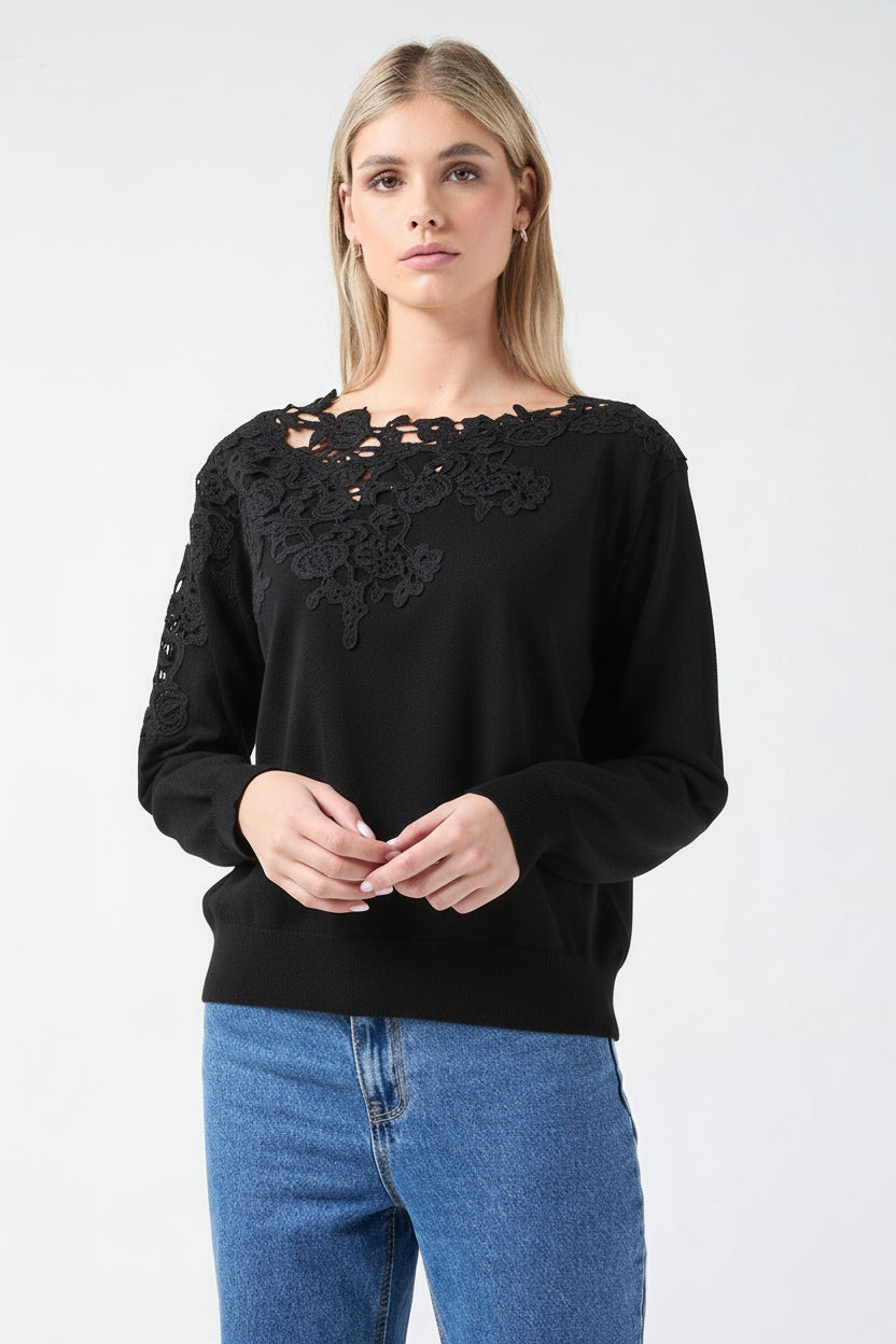 Crochet Lace Detail Knit