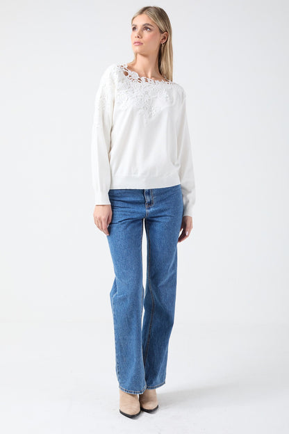 Crochet Lace Detail Knit