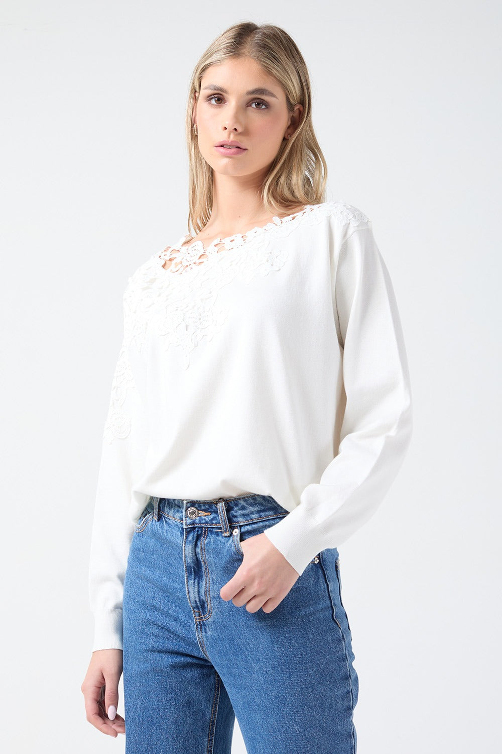 Crochet Lace Detail Knit