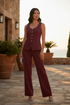 Vest & Trouser Set - Burgundy Outdoor