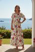White Floral Maxi - Full Length Standing