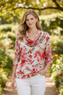 YEW Cowl Neck Floral Top – Lifestyle Upper Body