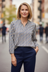 Yew Diagonal Stripe V-Neck Top – Street Lifestyle