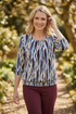 YEW top - burgundy trousers