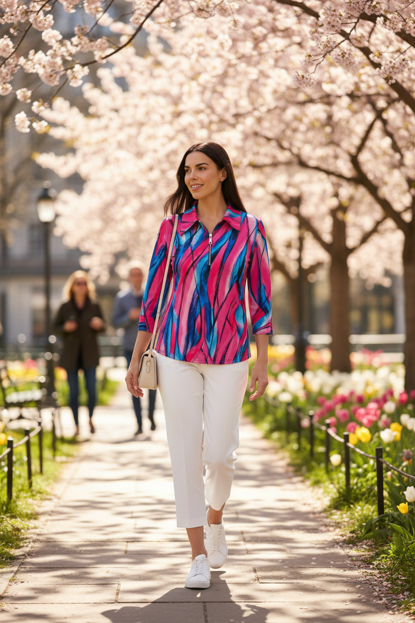 Yew Top styled on model outdoors