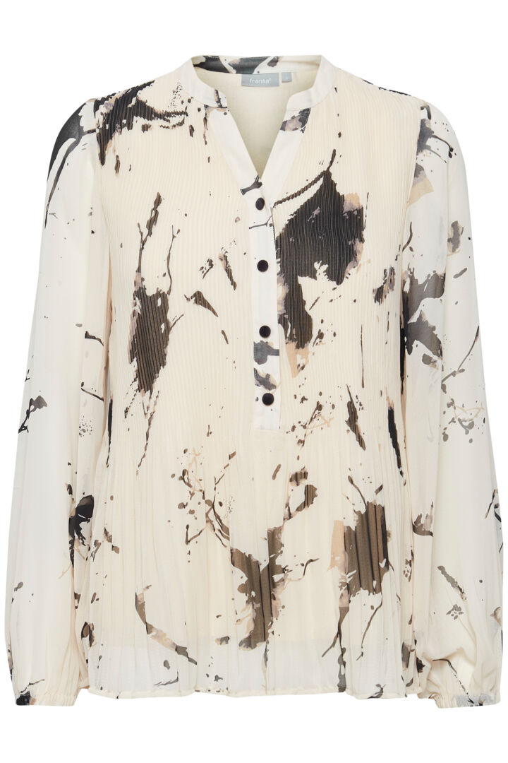 Fransa chiffon pleated blouse 20612040