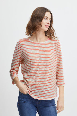 Fransa textured stripe T Shirt 20611807