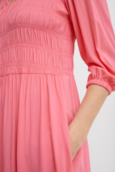 Pink Dress with Shirred top Fransa 20611904 Pink