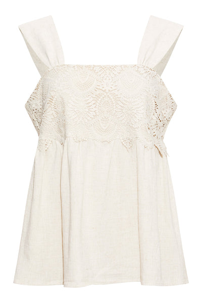 Rue De Femme  Sleeveless Saloma Top with crochet deail 6975 Top