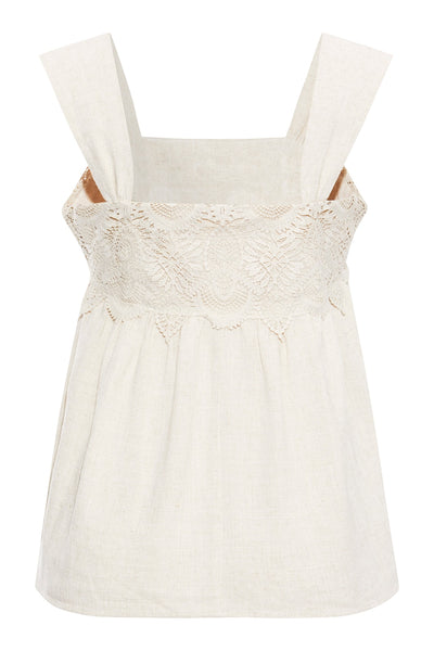 Rue De Femme  Sleeveless Saloma Top with crochet deail 6975 Top