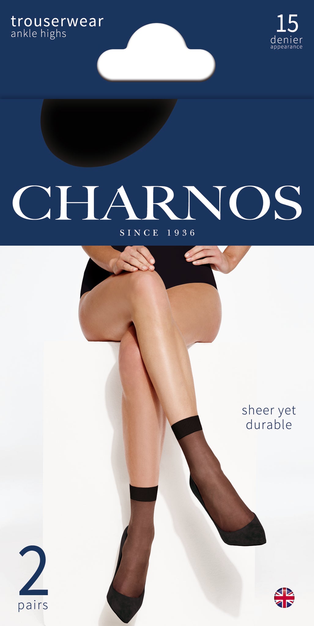 Charnos 15den sheer ankle highs 2pp