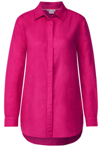 Street One Linen mix long shirt in summer pink 343772