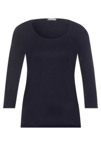 Navy Basic 3/4 sleeve Top by Street One Pania 317588