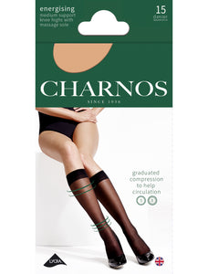Charnos Medium Support Knee highs with massage sole 1pp Cfxp