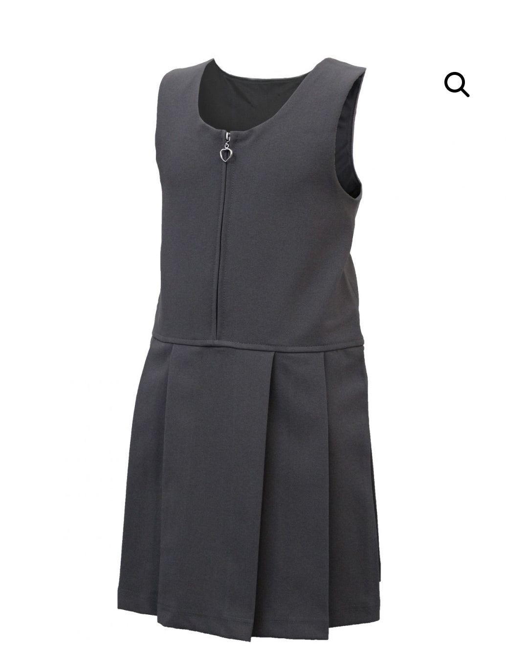 Junior Girls Heart Pinafore Grey