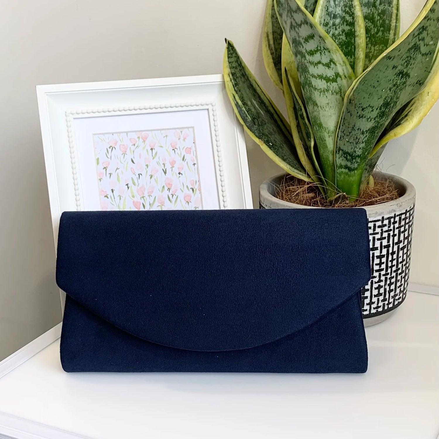 SUEDE CLUTCH BAG WITH LONG CHAIN 12 colours