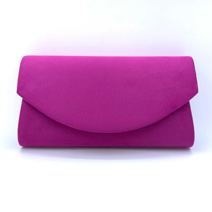 SUEDE CLUTCH BAG WITH LONG CHAIN 12 colours